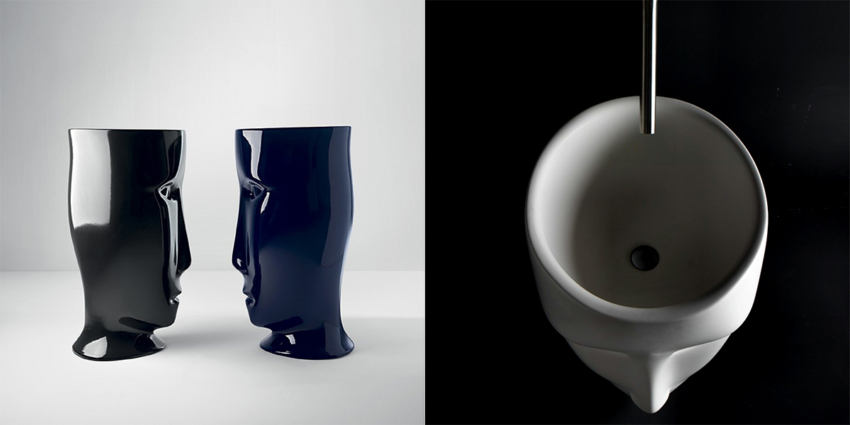 Curved sculpture washbasin design by Fabrizio Batoni