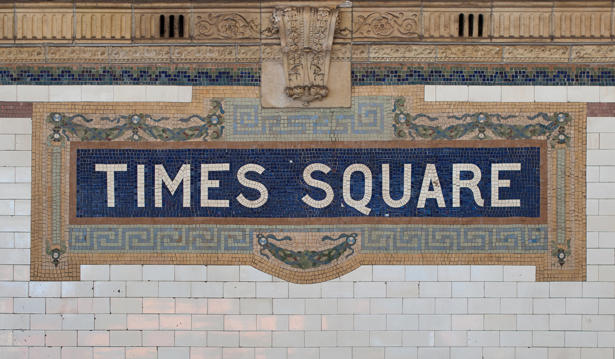 Subway tile in New York City subway station
