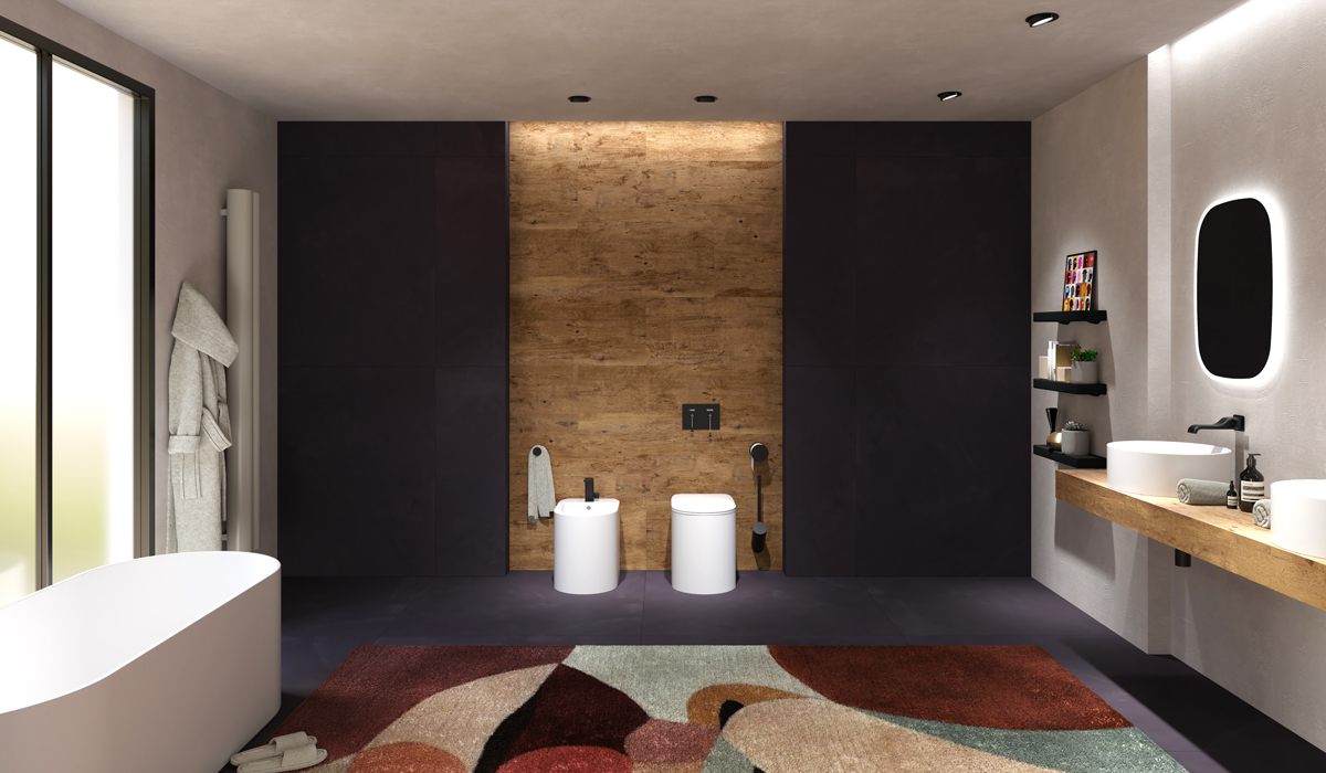 May 2022 DomuS3D project of the month showing a bathroom featuring products from Ceramica Flaminia
